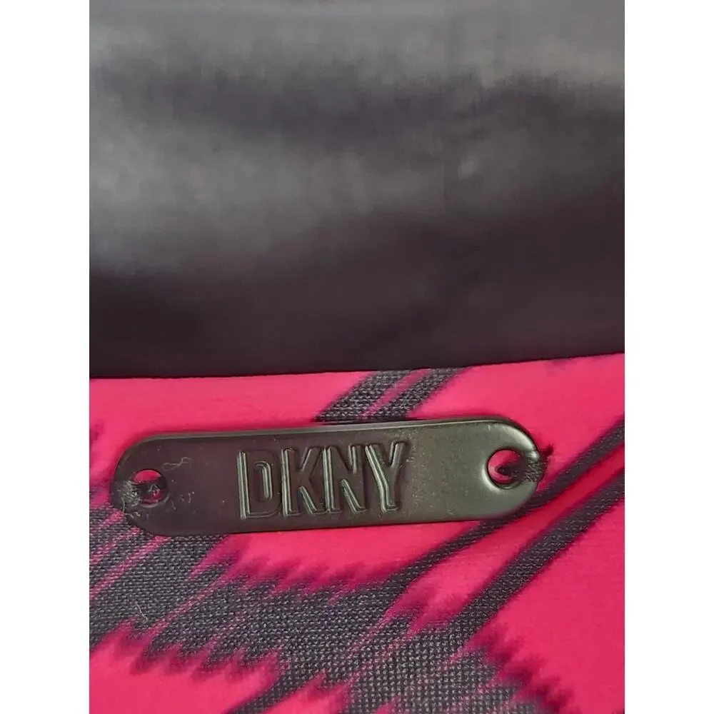 DKNY Women's Printed Square Neck Bikini Top Hot pink/black XS